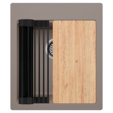 HD Infinity Tortora 43 egymedencés gránit mosogatótálca szett, vágódeszkával, matt fekete csepegtetőráccsal, tortora színben