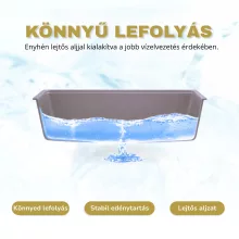 HD Infinity Tortora 43 egymedencés gránit mosogatótálca szett, vágódeszkával, acél csepegtetőráccsal és kosárral, tortora színben