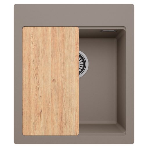 HD Infinity Tortora 43 egymedencés gránit mosogatótálca, vágódeszkával, tortora színben