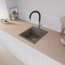 HD Infinity Tortora 43 egymedencés gránit mosogatótálca, tortora színben