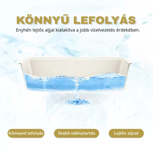 HD Infinity White 48 egymedencés gránit mosogatótálca, vágódeszkával, vágódeszkával, tört fehér színben