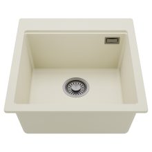 HD Infinity White 48 egymedencés gránit mosogatótálca, tört fehér színben