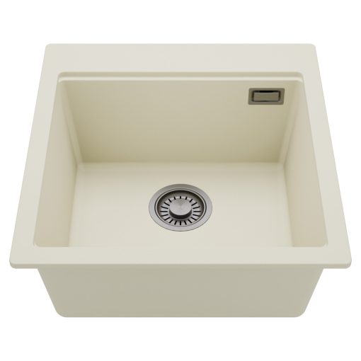 HD Infinity White 48 egymedencés gránit mosogatótálca, tört fehér színben