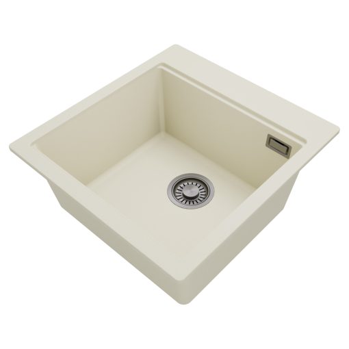 HD Infinity White 48 egymedencés gránit mosogatótálca, tört fehér színben