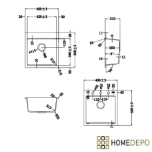 HD Infinity Beige 48 egymedencés gránit mosogatótálca szett, vágódeszkával, acél csepegtetőráccsal és kosárral, soft bézs színben