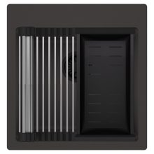 HD Infinity Antracit 48 egymedencés gránit mosogatótálca szett, acél csepegtetőráccsal és matt fekete kosárral, matt antracit színben, matt fekete leeresztő szifonnal