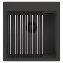 HD Infinity Antracit 48 egymedencés gránit mosogatótálca szett, acél csepegtetőráccsal, matt antracit színben, matt fekete leeresztő szifonnal