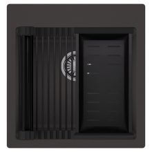 HD Infinity Antracit 48 egymedencés gránit mosogatótálca szett, matt fekete csepegtetőráccsal és kosárral, matt antracit színben