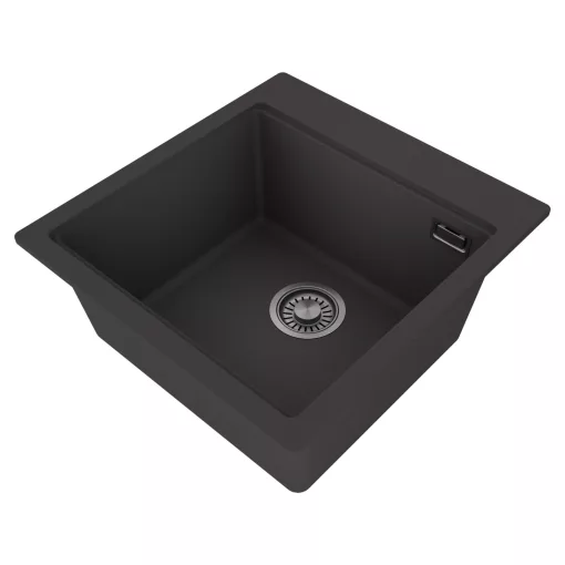 HD Infinity Antracit 48 egymedencés gránit mosogatótálca, vágódeszkával, matt antracit színben