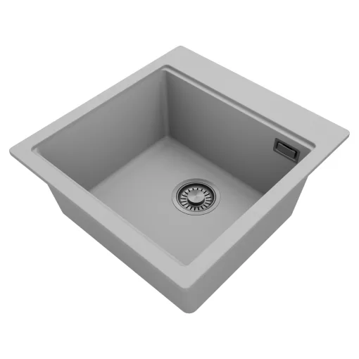 HD Infinity Grey 48 egymedencés gránit mosogatótálca, vágódeszkával, alpesi szürke színben