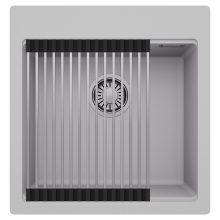 HD Infinity Grey 48 egymedencés gránit mosogatótálca szett, acél csepegtetőráccsal, alpesi szürke színben