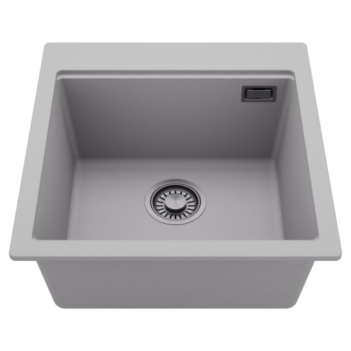 HD Infinity Grey 48 egymedencés gránit mosogatótálca, alpesi szürke színben