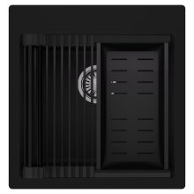 HD Infinity Black 48 egymedencés gránit mosogatótálca szett, matt fekete csepegtetőráccsal és kosárral, matt fekete színben