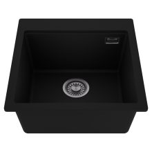 HD Infinity Black 48 egymedencés gránit mosogatótálca, matt fekete színben