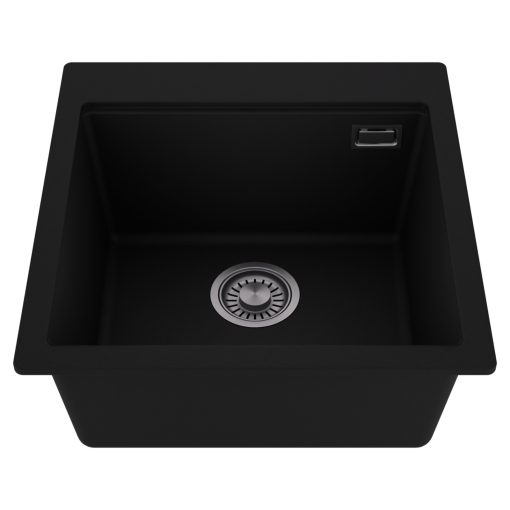 HD Infinity Black 48 egymedencés gránit mosogatótálca, matt fekete színben