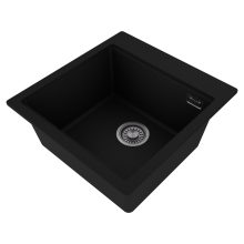 HD Infinity Black 48 egymedencés gránit mosogatótálca, matt fekete színben