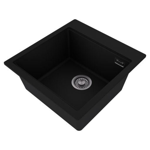 HD Infinity Black 48 egymedencés gránit mosogatótálca, matt fekete színben