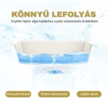 HD Infinity White 58 egymedencés gránit mosogatótálca szett, matt fekete csepegtetőkosárral, tört fehér színben, szálcsiszolt arany leeresztő szifonnal