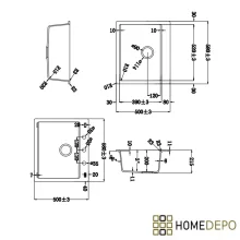 HD Infinity Beige 58 egymedencés gránit mosogatótálca szett, vágódeszkával, acél csepegtetőráccsal és kosárral, soft bézs színben, szálcsiszolt króm leeresztő szifonnal