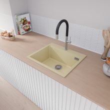 HD Infinity Beige 58 egymedencés gránit mosogatótálca, soft bézs színben