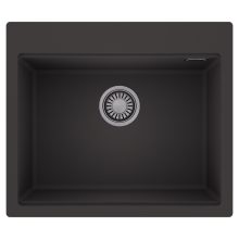 HD Infinity Antracit 58 egymedencés gránit mosogatótálca, matt antracit színben, szálcsiszolt króm leeresztő szifonnal