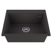 HD Infinity Antracit 58 egymedencés gránit mosogatótálca, matt antracit színben, szálcsiszolt króm leeresztő szifonnal