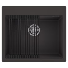 HD Infinity Antracit 58 egymedencés gránit mosogatótálca szett, matt fekete csepegtetőráccsal, matt antracit színben