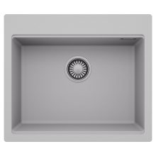 HD Infinity Grey 58 egymedencés gránit mosogatótálca, alpesi szürke színben, szálcsiszolt króm leeresztő szifonnal