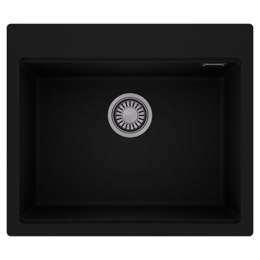 HD Infinity Black 58 egymedencés gránit mosogatótálca, matt fekete színben