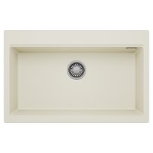 HD Infinity White 78 egymedencés gránit mosogatótálca, tört fehér színben, szálcsiszolt króm leeresztő szifonnal