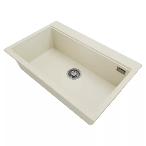 HD Infinity White 78 egymedencés gránit mosogatótálca, vágódeszkával, tört fehér színben