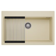 HD Infinity Beige 78 egymedencés gránit mosogatótálca szett, acél csepegtetőráccsal, soft bézs színben