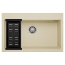 HD Infinity Beige 78 egymedencés gránit mosogatótálca szett, matt fekete csepegtetőkosárral, soft bézs színben