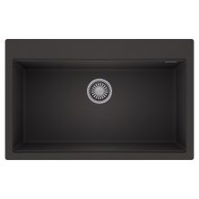 HD Infinity Antracit 78 egymedencés gránit mosogatótálca, matt antracit színben, szálcsiszolt króm leeresztő szifonnal