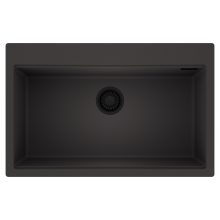 HD Infinity Antracit 78 egymedencés gránit mosogatótálca, matt antracit színben, matt fekete leeresztő szifonnal