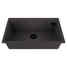 HD Infinity Antracit 78 egymedencés gránit mosogatótálca, matt antracit színben, matt fekete leeresztő szifonnal