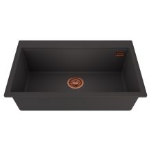 HD Infinity Antracit 78 egymedencés gránit mosogatótálca, matt antracit színben, szálcsiszolt réz leeresztő szifonnal