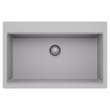 HD Infinity Grey 78 egymedencés gránit mosogatótálca, alpesi szürke színben, szálcsiszolt króm leeresztő szifonnal