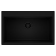 HD Infinity Black 78 egymedencés gránit mosogatótálca, matt fekete színben, matt fekete leeresztő szifonnal