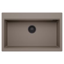 HD Infinity Tortora 78 egymedencés gránit mosogatótálca, tortora színben, matt fekete leeresztő szifonnal
