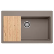 HD Infinity Tortora 78 egymedencés gránit mosogatótálca, vágódeszkával, tortora színben