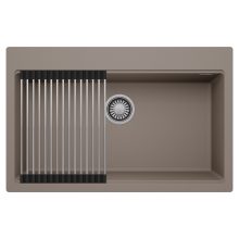 HD Infinity Tortora 78 egymedencés gránit mosogatótálca szett, acél csepegtetőráccsal, tortora színben