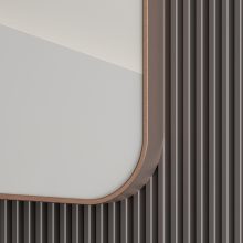 HD Kim Brushed Copper 60 cm széles fürdőszobai fali szögletes tükör, szálcsiszolt réz színű alumínium kerettel