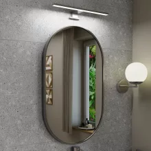 HD Kylie Chrome 45x76 cm széles fürdőszobai ovális fali tükör, krómozott alumínium kerettel és LED lámpával