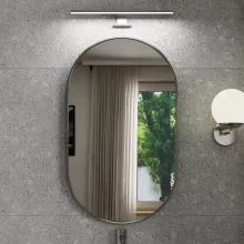 HD Kylie Chrome 45x76 cm széles fürdőszobai ovális fali tükör, krómozott alumínium kerettel és LED lámpával