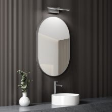 HD Kylie Chrome 60 cm széles fürdőszobai ovális fali tükör, krómozott alumínium kerettel és LED lámpával