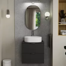 HD Kylie Chrome 45x76 cm széles fürdőszobai ovális fali tükör, krómozott alumínium kerettel és LED lámpával