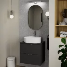 HD Kylie Chrome 45x76 cm széles fürdőszobai ovális fali tükör, krómozott alumínium kerettel és LED lámpával