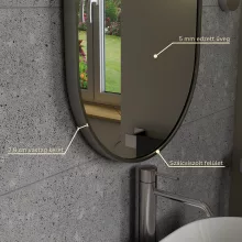 HD Kylie Chrome 45x76 cm széles fürdőszobai ovális fali tükör, krómozott alumínium kerettel és LED lámpával
