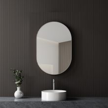 HD Kylie Chrome 45/60 cm széles fürdőszobai ovális fali tükör, krómozott alumínium kerettel